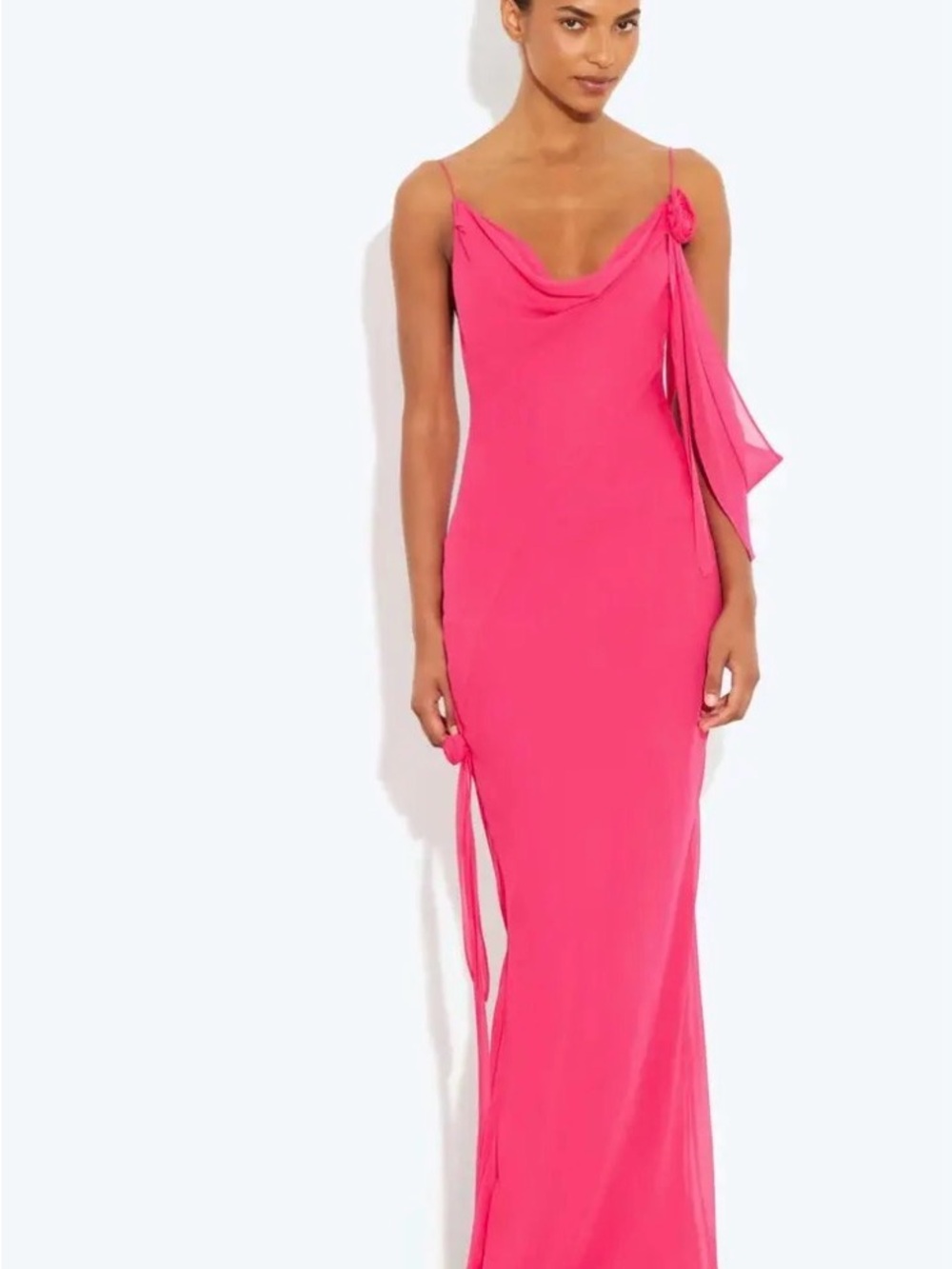 Rat & Boa Hot Pink Cowl Neck Maxi Dress